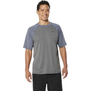 imageSpeedo Mens Uv Swim Shirt Short Sleeve Loose Fit Easy TeeDiscontinuedHeatherBlue