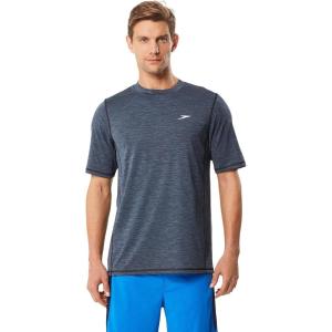 imageSpeedo Mens Uv Swim Shirt Short Sleeve Loose Fit Easy TeeDiscontinuedSpace Dye Speedo Black