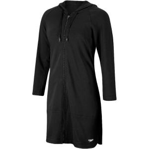 imageSpeedo Womens Hooded Aquatic Fitness Robe and CoverUp with Full Front ZipSpeedo Black