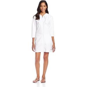 imageSpeedo Womens Hooded Aquatic Fitness Robe and CoverUp with Full Front ZipWhite