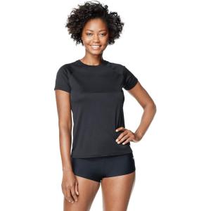 imageSpeedo Womens Solid Short Sleeve RashguardNew Speedo Black