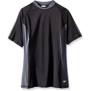 imageSpeedo Womens Solid Short Sleeve RashguardSpeedo BlackGrey