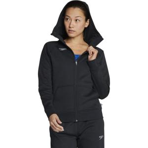 imageSpeedo Womens Sweatshirt Full Zip Hooded Jacket Team Warm UpSpeedo Black