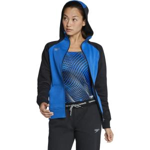 imageSpeedo Womens Sweatshirt Full Zip Hooded Jacket Team Warm UpSpeedo Blue