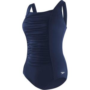 imageSpeedo Womens Swimsuit One Piece Endurance Shirred Tank Moderate CutSpeedo Navy