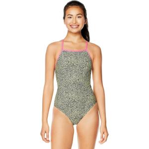 imageSpeedo Womens Swimsuit One Piece Endurance X Back PrintedCheetah Yellow