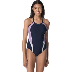 imageSpeedo Womens Swimsuit One Piece Quantum Splice Thin Strap High Cut SolidFusion Peacoat