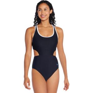imageSpeedo Womens Swimsuit One Piece Racerback Cut OutJacquard Speedo Black