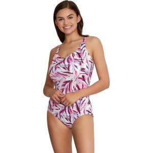imageSpeedo Womens Swimsuit One Piece Sweetheart Moderate CutWatercolor Festival Fuchsia