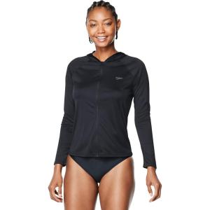imageSpeedo Womens Uv Cover Up Long Sleeve Hoodie JacketNew Speedo Black