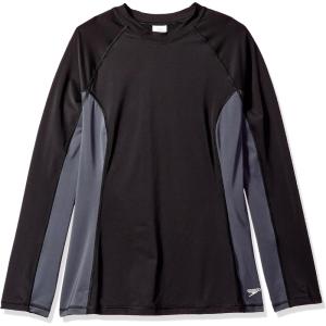 imageSpeedo Womens Uv Swim Shirt Long Sleeve RashguardSpeedo BlackGrey