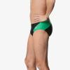 imageSpeedo Mens Swimsuit Brief Powerflex Eco Revolve Splice Team ColorsBlackGreen