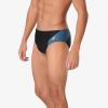 imageSpeedo Mens Swimsuit Brief Powerflex Eco Revolve Splice Team ColorsBlackGrey