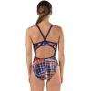 imageSpeedo Womens Powerflex Eco Laser Sticks Flyback SwimsuitLaser NavyOrange