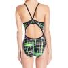 imageSpeedo Womens Powerflex Eco Laser Sticks Flyback SwimsuitLaser Speedo Green