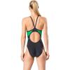 imageSpeedo Womens Swimsuit One Piece Powerflex Flyback Solid Adult Team ColorsBlackGreen