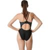 imageSpeedo Womens Swimsuit One Piece Powerflex Flyback Solid Adult Team ColorsBlackGrey