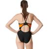 imageSpeedo Womens Swimsuit One Piece Powerflex Flyback Solid Adult Team ColorsBlackOrange