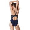 imageSpeedo Womens Swimsuit One Piece Powerflex Flyback Solid Adult Team ColorsNavyGrey