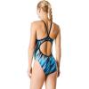 imageSpeedo Womens Swimsuit One Piece Powerflex Flyback Striped Adult Team ColorsReigning Speedo Blue