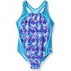imageSpeedo Girls Swimsuit One Piece Thick Strap Racer Back PrintedDiscontinuedDeep Sapphire