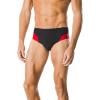 imageSpeedo Mens Swimsuit Brief Endurance Splice Team ColorsBlackRed Spark