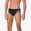 imageSpeedo Mens Swimsuit Brief Powerflex Eco Revolve Splice Team ColorsBlackGrey