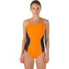 imageSpeedo Womens Power Flex Eco Revolve Splice Energy Back One Piece SwimsuitSpeedo Orange