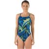 imageSpeedo Womens Swimsuit One Piece Endurance Flyback Printed Adult Team Colors  Manufacturer DiscontinuedTurbo SapphireGold