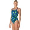 imageSpeedo Womens Swimsuit One Piece Endurance Flyback Printed Adult Team ColorsDiscontinuedCaged BlueGreen