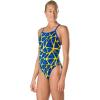 imageSpeedo Womens Swimsuit One Piece Endurance Flyback Printed Adult Team ColorsDiscontinuedCaged SapphireGold