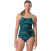 imageSpeedo Womens Swimsuit One Piece Endurance Lite Cross Power Back Printed AdultDiscontinuedBlueGreen