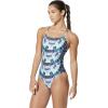 imageSpeedo Womens Swimsuit One Piece PowerFlex Relay Back PrintedBlue