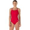 imageSpeedo Womens Swimsuit One Piece Powerflex Flyback Solid Adult Team ColorsDiscontinuedTrue Red