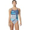 imageSpeedo Womens Swimsuit One Piece Prolt Relay Back PrintedDiscontinuedStellar Stripe Blue