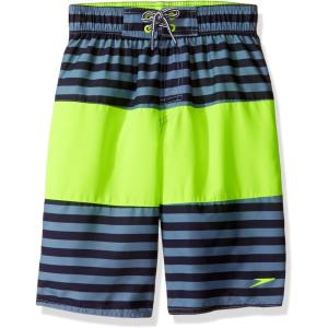 imageSpeedo Boys Swim Trunk Knee Length Blocked VolleyDiscontinuedStripe Sport Neon