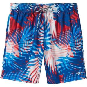 imageSpeedo Mens 75quot Volley Swim Trunks BlueWhiteRed