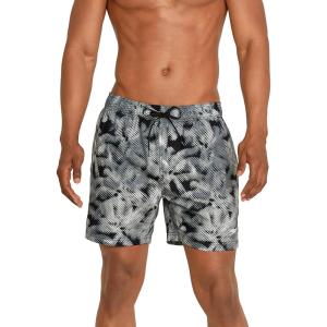 imageSpeedo Mens Swim Trunk Short Length Redondo Comfort Liner PrintPalm Anthracite