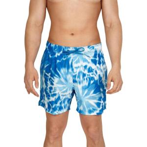 imageSpeedo Mens Swim Trunk Short Length Redondo Comfort Liner PrintTides Palace Blue