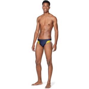 imageSpeedo Mens Swimsuit Brief Endurance Splice Team ColorsEdge NavyGold