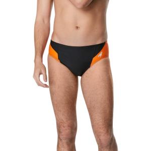 imageSpeedo Mens Swimsuit Brief Powerflex Eco Revolve Splice Team ColorsBlackOrange