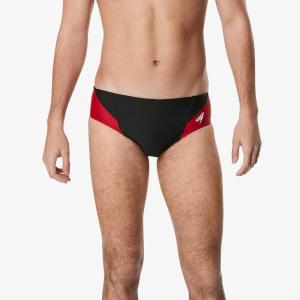 imageSpeedo Mens Swimsuit Brief Powerflex Eco Revolve Splice Team ColorsBlackRed