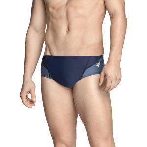imageSpeedo Mens Swimsuit Brief Powerflex Eco Revolve Splice Team ColorsNavyGrey