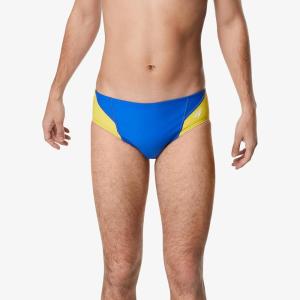 imageSpeedo Mens Swimsuit Brief Powerflex Eco Revolve Splice Team ColorsNew SapphireGold
