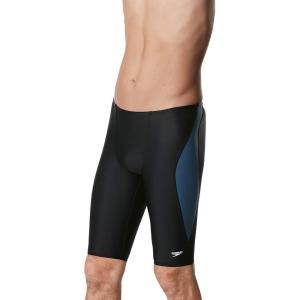 imageSpeedo Mens Swimsuit Jammer Powerflex Eco Revolve Splice Team ColorsBlackGrey