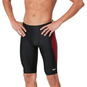 imageSpeedo Mens Swimsuit Jammer Powerflex Eco Revolve Splice Team ColorsBlackMaroon