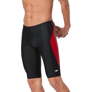 imageSpeedo Mens Swimsuit Jammer Powerflex Eco Revolve Splice Team ColorsBlackRed