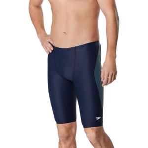 imageSpeedo Mens Swimsuit Jammer Powerflex Eco Revolve Splice Team ColorsNavyGrey