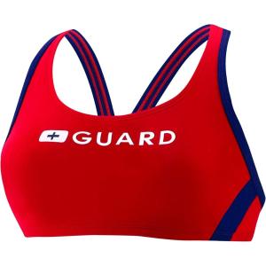 imageSpeedo Womens Guard Sport Bra Swimsuit TopUs Red
