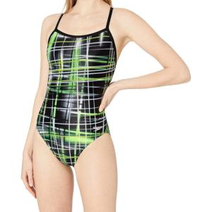 imageSpeedo Womens Powerflex Eco Laser Sticks Flyback SwimsuitLaser Speedo Green